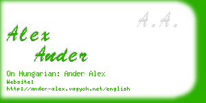 alex ander business card